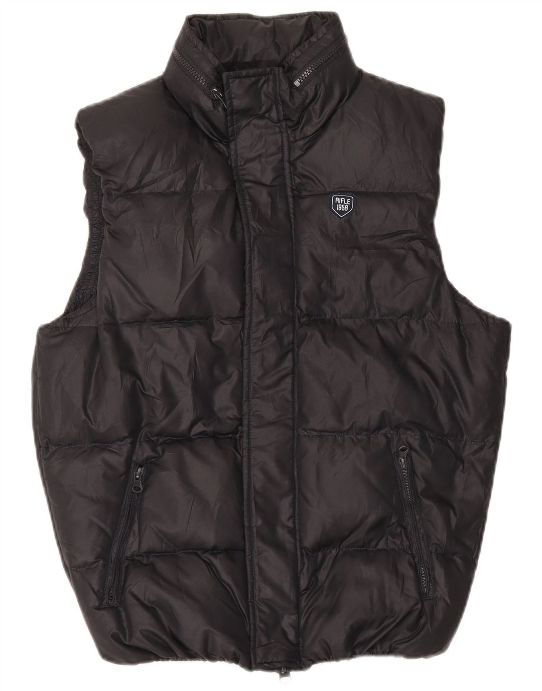 Gilet căptușit cu glugă pentru bărbați Rifle UK 36 Poliester negru mic