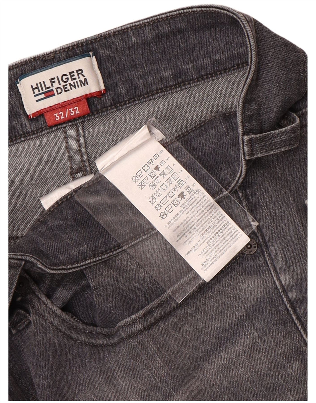 TOMMY HILFIGER Blugi slim pentru bărbați W32 L32 bumbac gri