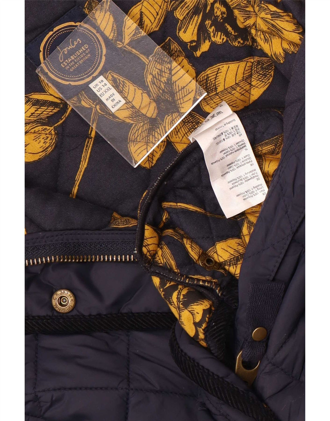 Jachetă matlasată Joules pentru femei UK 18 XL Bleumarin Poliamidă