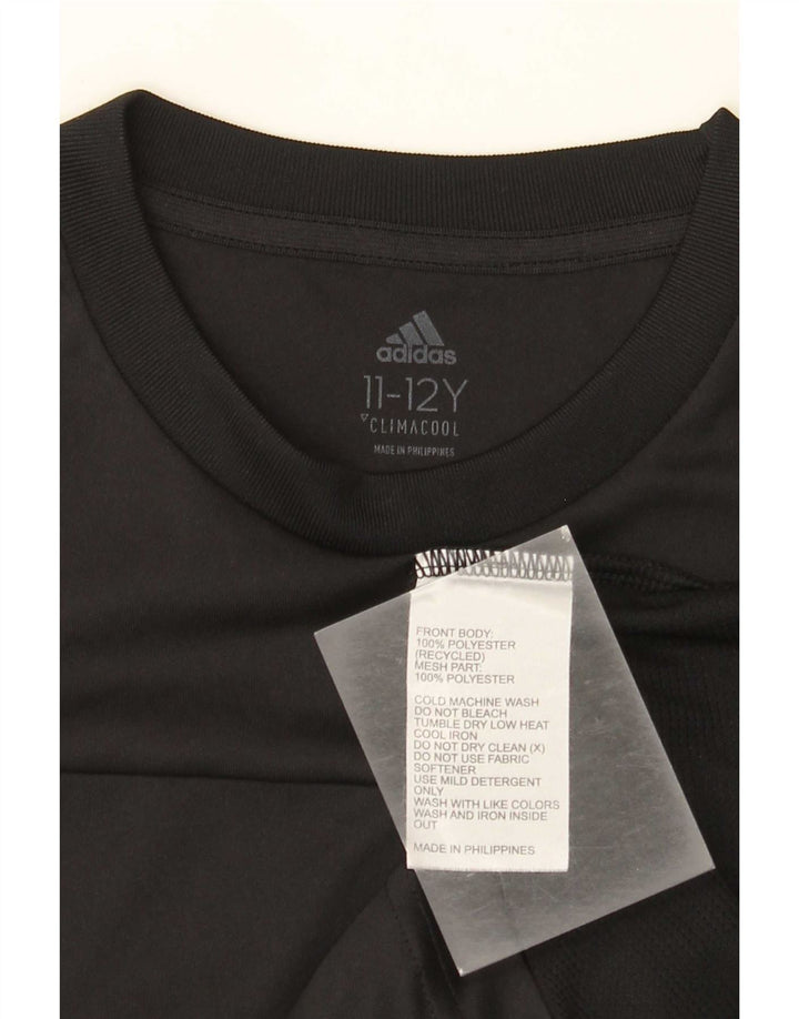 Tricou cu grafic Climacool Adidas baieti Top 11-12 ani poliester negru