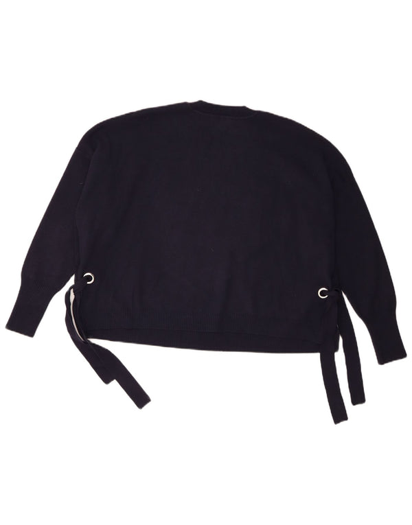 Whistles Pulover Crop Crew Deck pentru femei UK 10 Small Bleumarin