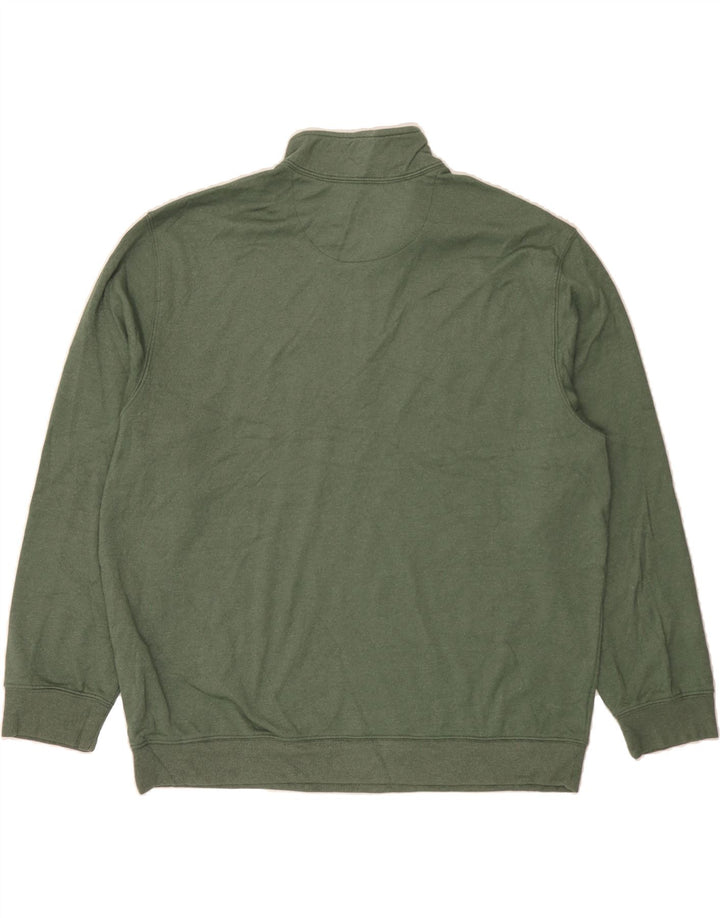 IZOD Mens Zip Neck Sweatshirt Jumper 2XL Green Polyester Vintage Izod and Second-Hand Izod from Messina Hembry 