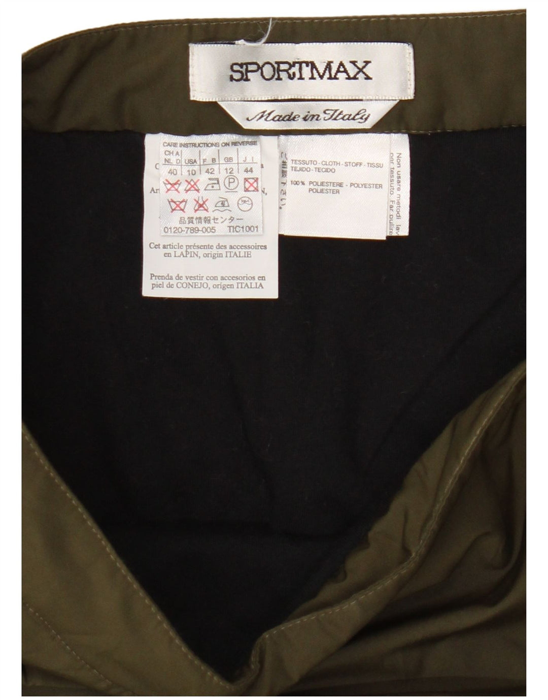 Fusta midi Sportmax pentru femei UK 12 Medium W30 Poliester verde