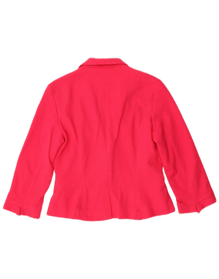 Jachetă pentru femei Zara Crop 1 Button Blazer UK 14, mare, roz, bumbac