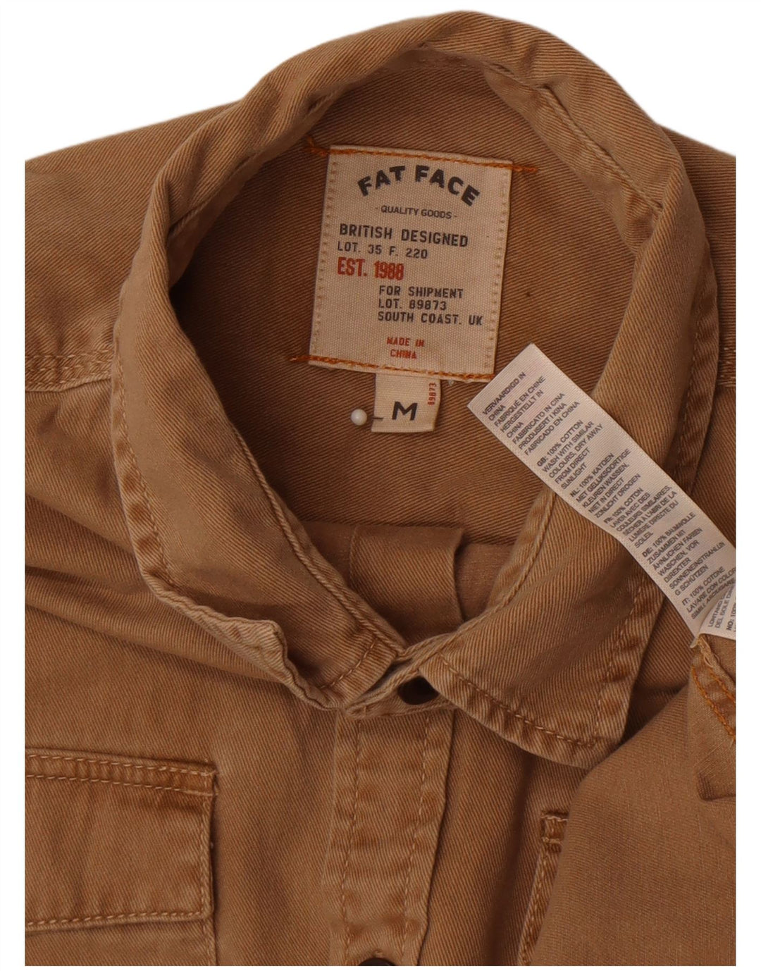 Cămașă Fat Face pentru bărbați din denim, bumbac maro mediu