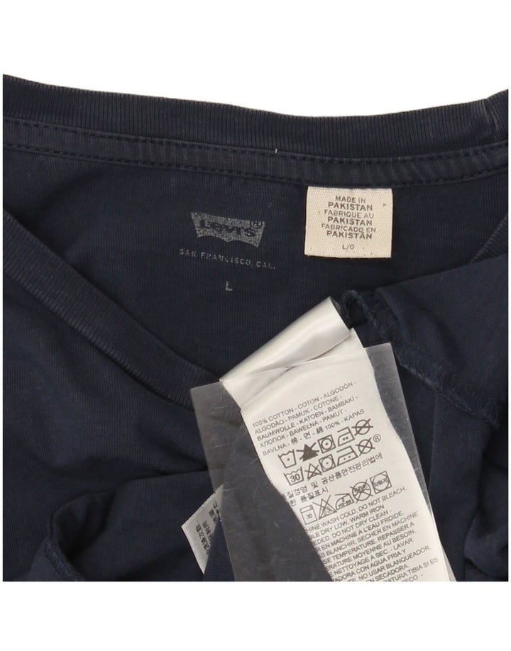 Tricou grafic pentru bărbați LEVI'S Top mare din bumbac bleumarin