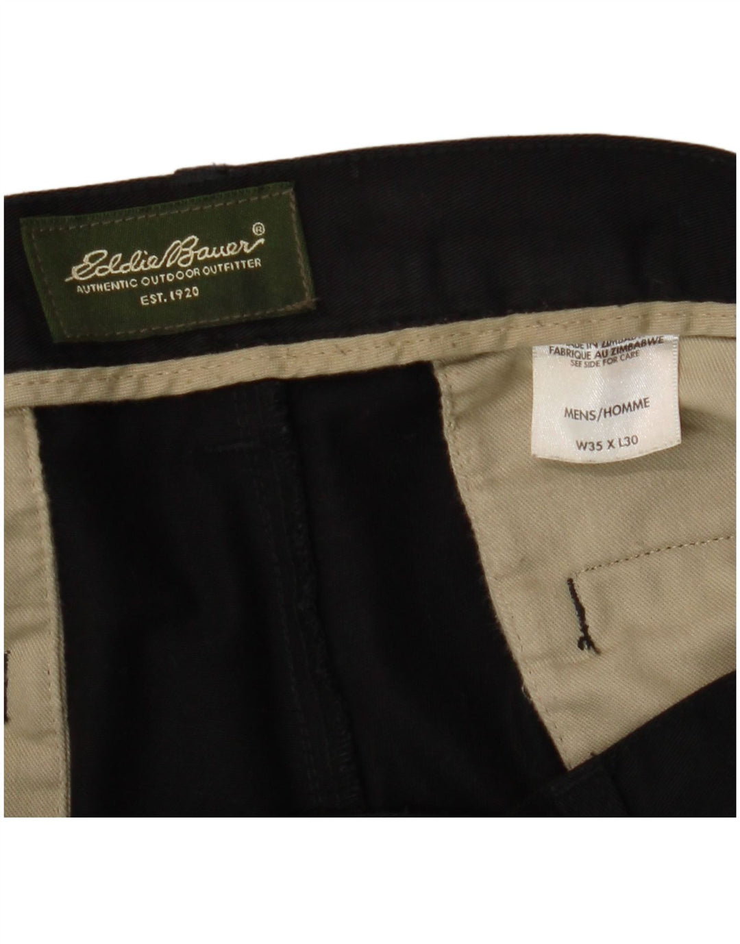 EDDIE BAUER Pantaloni chino pentru bărbați, L35 L30, bumbac negru