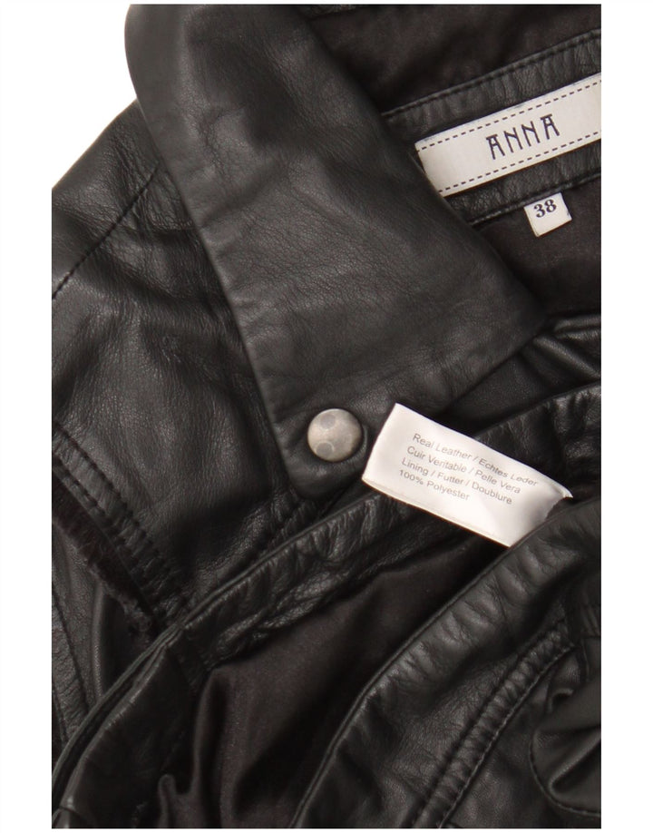 Gilet Anna pentru femei Biker din piele EU 38 Medium Black Leather