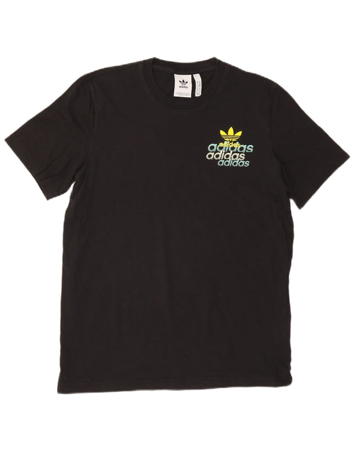 Tricou grafic ADIDAS pentru bărbați Top mediu negru bumbac