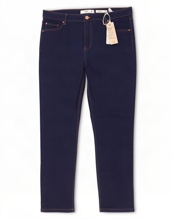 Marks & Spencer Womens The Lily Slim Jeans UK 20 2XL W38 L28 Navy Blue
