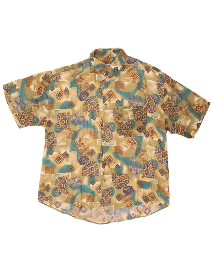 Cămașă de bază cu mânecă scurtă pentru bărbați XL multicoloră geometrică