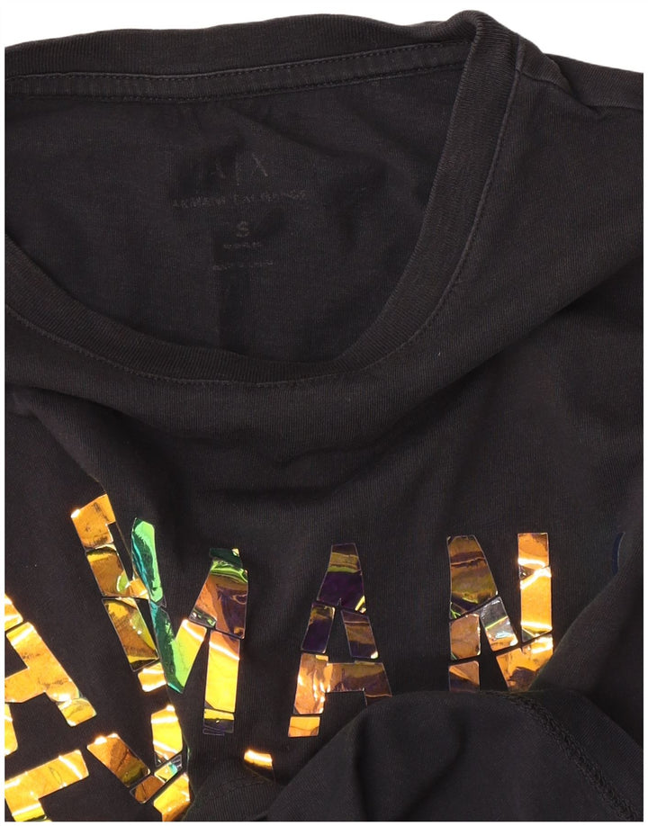 Armani Exchange tricou grafic pentru bărbați Top mic negru