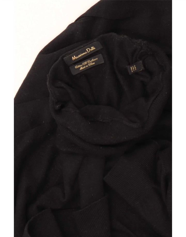 Massimo Dutti Pulover cu gât rulat pentru femei UK 16, mare, negru, bumbac