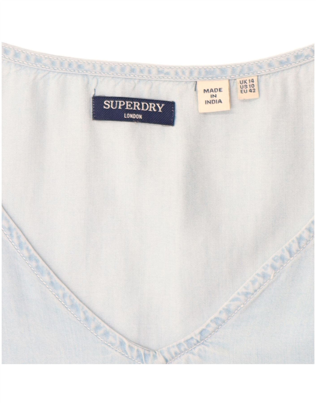 SUPERDRY Rochie A-Line pentru femei UK 14 Medium Blue Lyocell