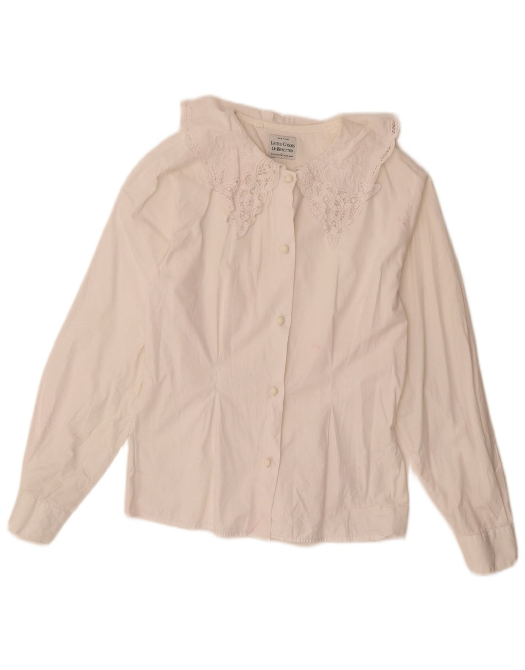 Bluză cămașă pentru femei Benetton UK 14 Medium White