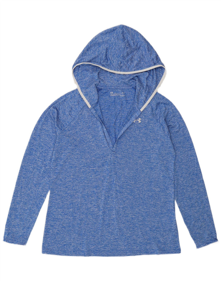 Top cu glugă pentru femei Under Armour cu mânecă lungă UK 16, mare, albastru, poliester