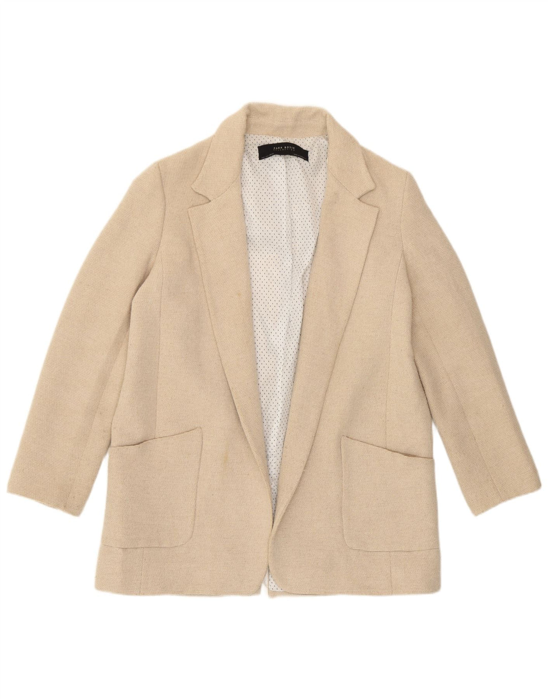 Jachetă Blazer deschisă pentru femei Zara UK 16, mare, alb