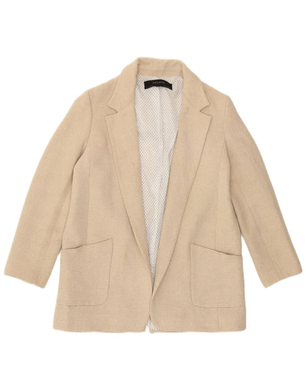 Jachetă Blazer deschisă pentru femei Zara UK 16, mare, alb
