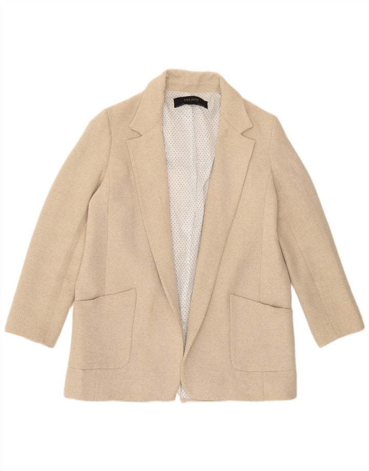 Jachetă Blazer deschisă pentru femei Zara UK 16, mare, alb