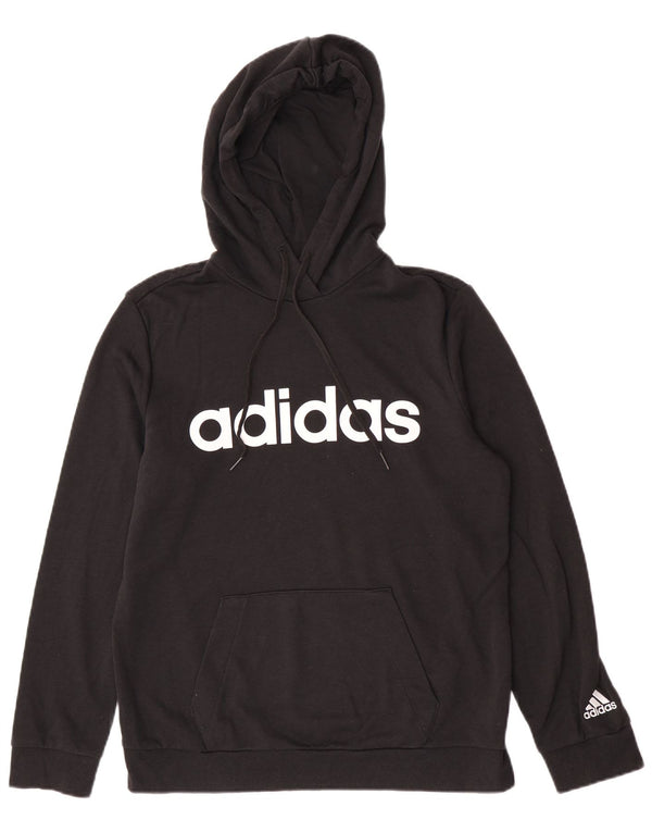 Pulover cu glugă cu grafic Adidas pentru femei UK 16/18 mare, negru, bumbac