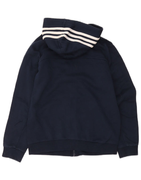 Pulover Adidas pentru băieți, cu fermoar, 11-12 ani, bumbac, albastru bleumarin