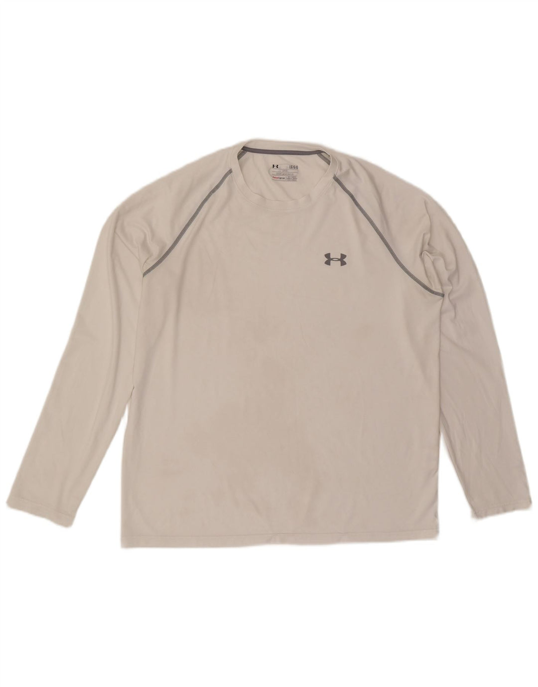 Under Armour Heat Gear Top cu mânecă lungă, mare, alb, poliester