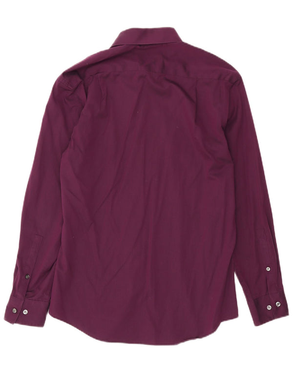 Calvin Klein Mens Slim Fit Shirt Size 15 1/2 Medium Purple Cotton