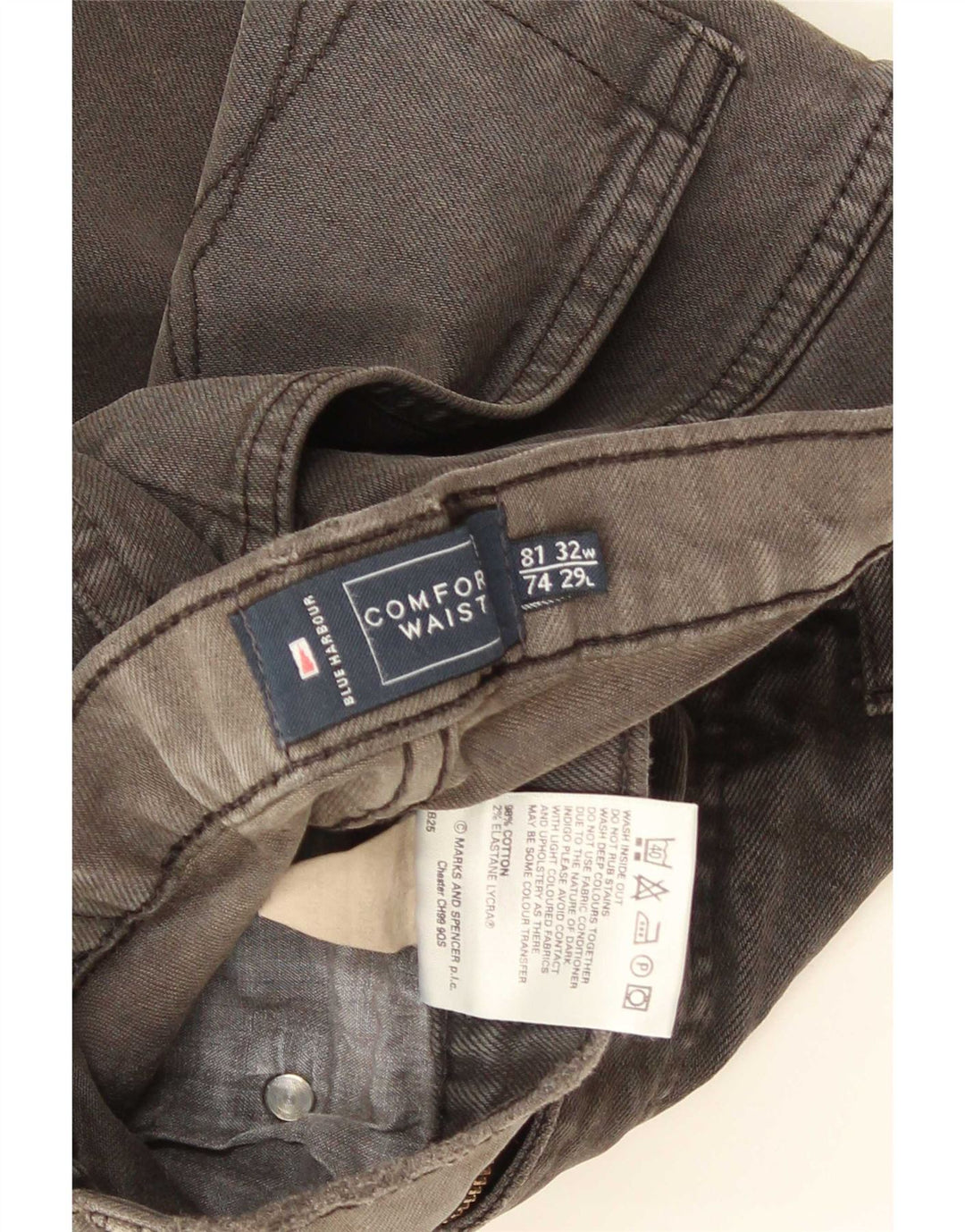 Blugi drepți pentru bărbați Marks & Spencer Blue Harbour W32 L29 bumbac gri