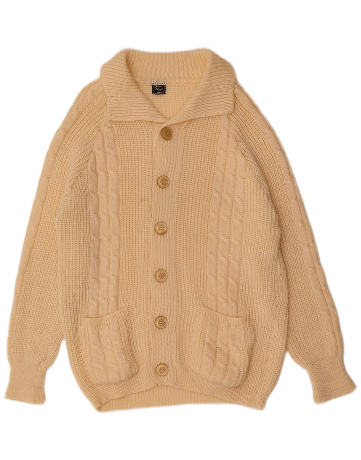 Cardigan Vintage pentru bărbați, mare, alb