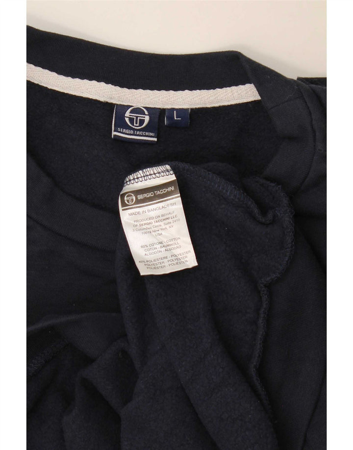 Hanorac pentru bărbați Sergio Tacchini Pulover mare din bumbac bleumarin