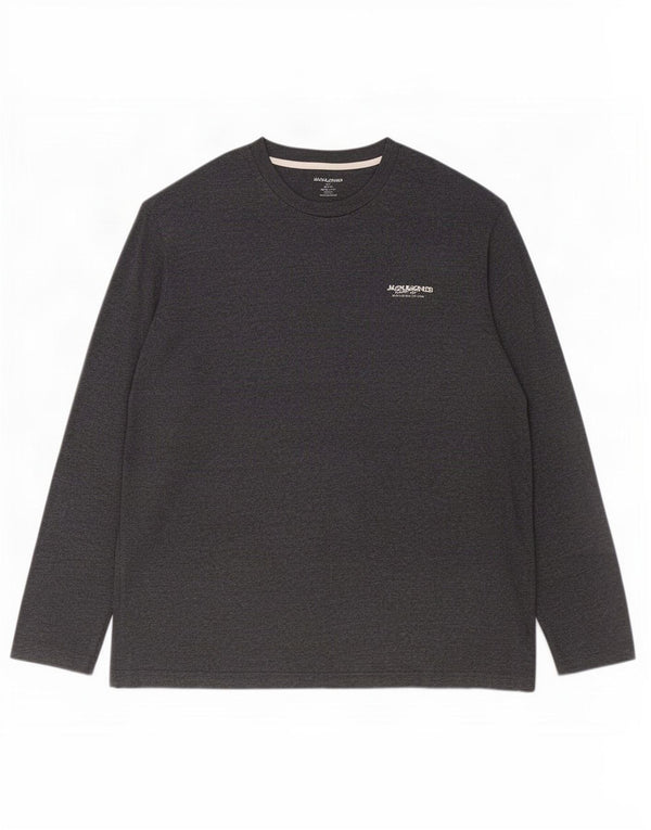 Jack & Jones Top pentru bărbați cu mânecă lungă 2XL bumbac gri
