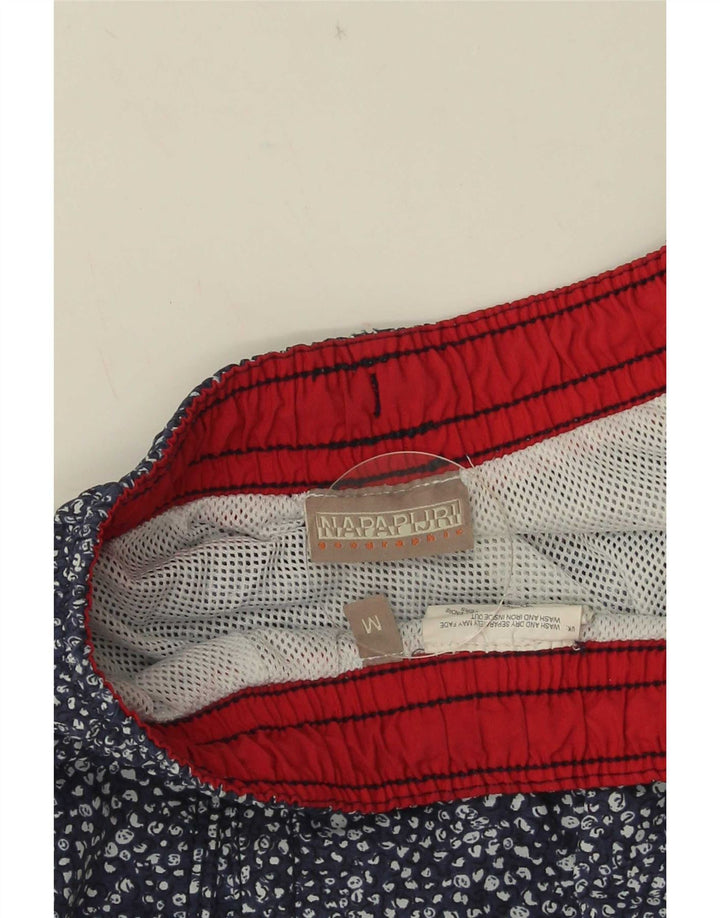 Pantaloni scurți de înot Napapijri pentru bărbați cu model geografic abstract, medii bleumarin