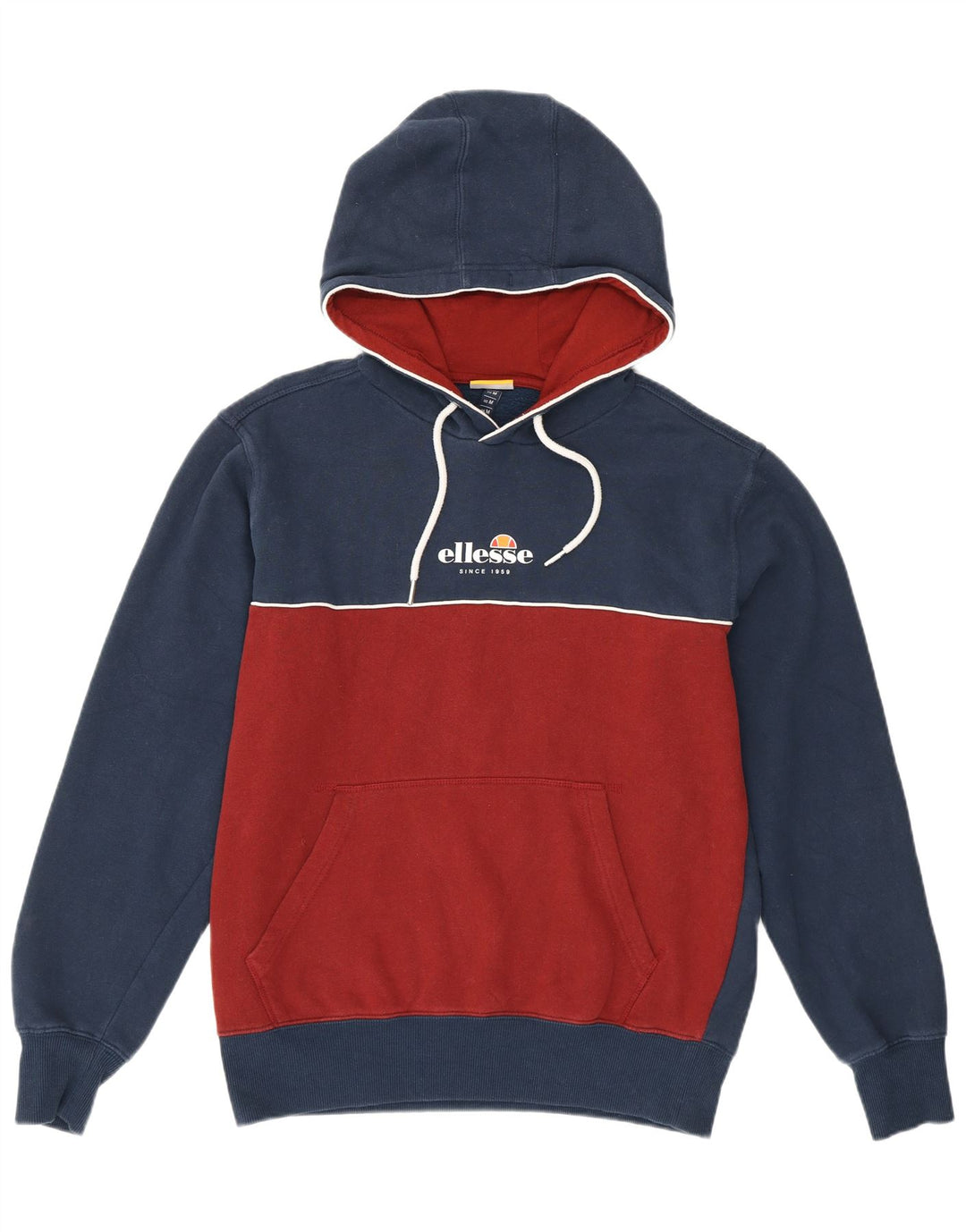 Pulover cu glugă pentru bărbați Ellesse, din bumbac color bloc, albastru marin mediu