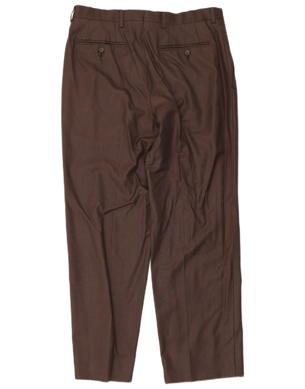 Massimo Dutti Pantaloni drepți pentru bărbați EU 42 Large W32 L28 Maro