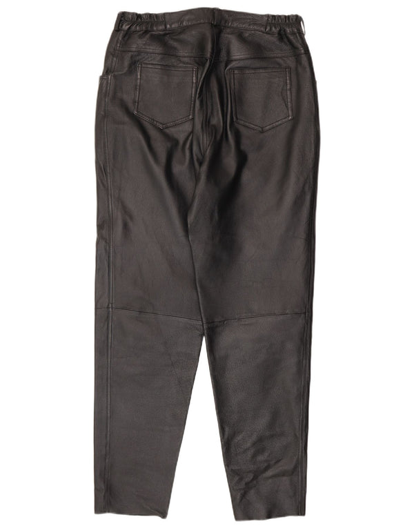 Woodpecker Pantaloni conici din piele pentru femei UK 16 Large W34 L31 Black