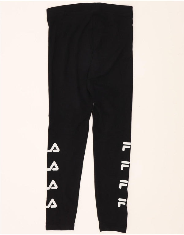 Leggings cu grafic pentru femei Fila UK 12, bumbac mediu negru