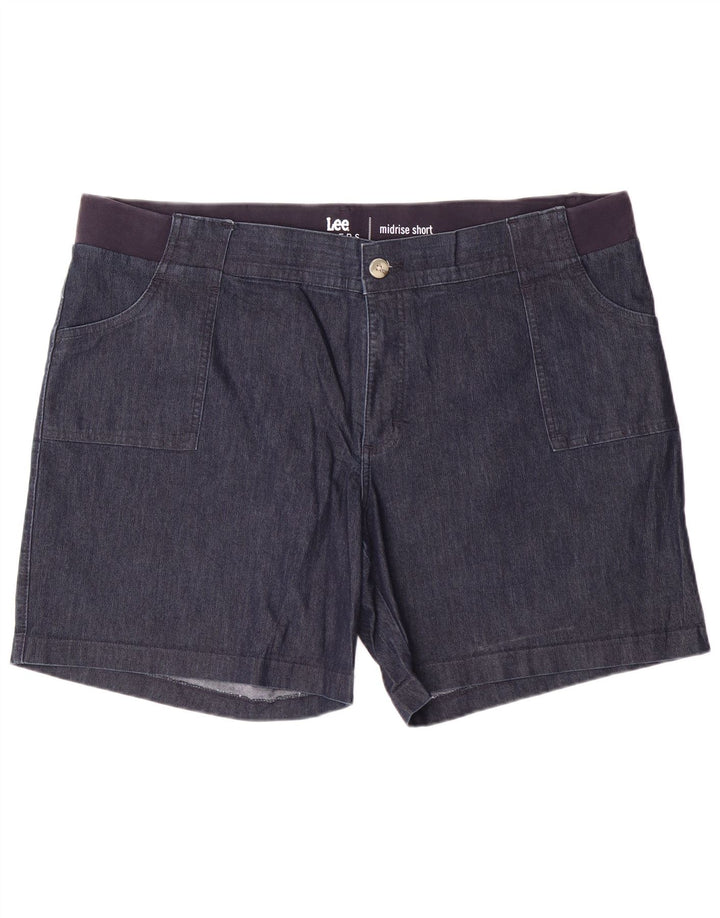 Pantaloni scurți din denim LEE Riders cu talie medie US 22 2XL W44 L7 Bumbac bleumarin