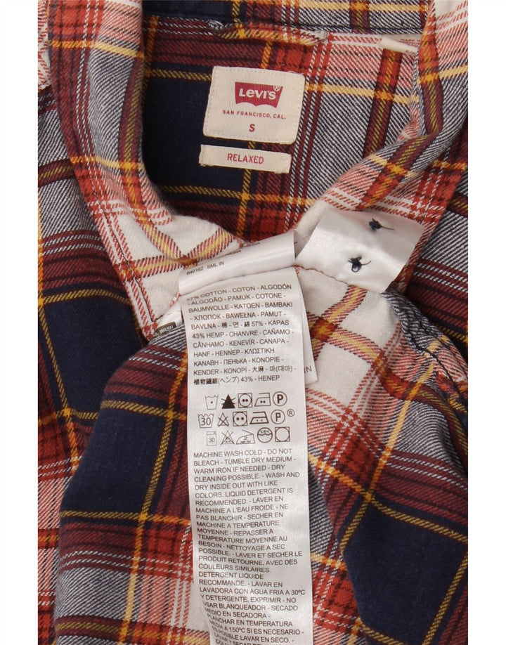 LEVI'S Mens Relaxed Fit Flannel Shirt Small Multicoloured Check Cotton Vintage Levi's and Second-Hand Levi's from Messina Hembry 