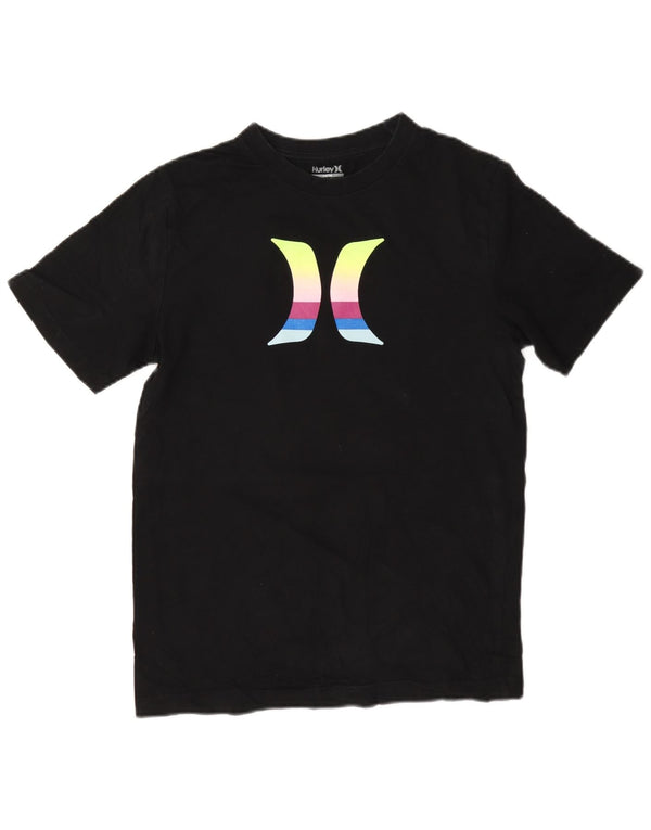 Tricou grafic Hurley Boys Top 12-13 ani bumbac negru