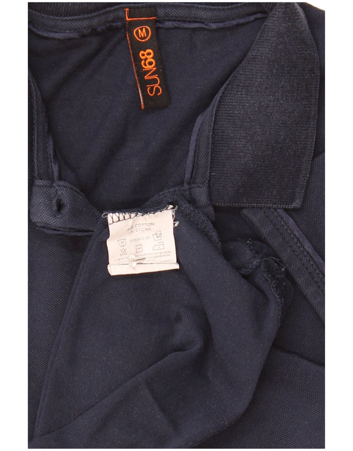 Sun68 Tricou Polo pentru Femei UK 12 Medium Bleumarin Bumbac