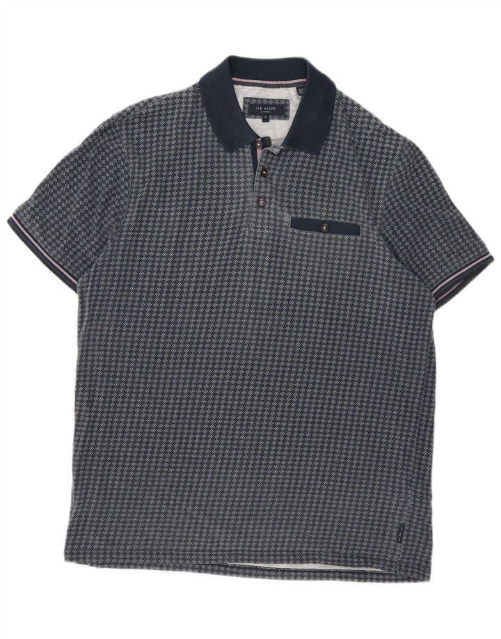 Tricou polo pentru bărbați Ted Baker Mărimea 3 Mediu Bleumarin Geometric