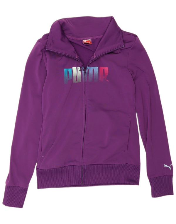 Jachetă de top cu trening grafic Puma pentru femei UK 10 Poliester violet mic