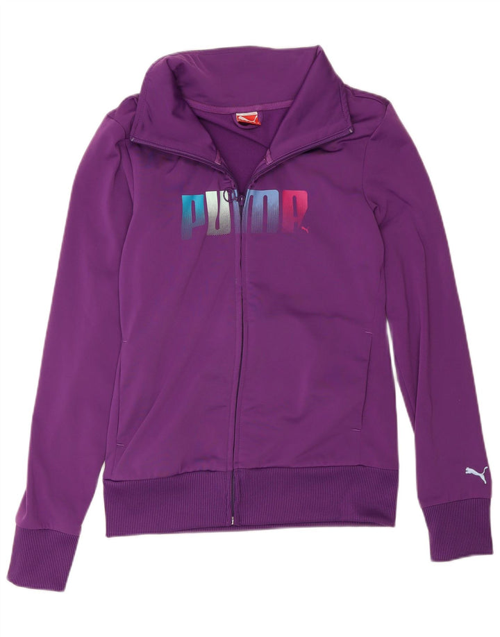 Jachetă de top cu trening grafic Puma pentru femei UK 10 Poliester violet mic