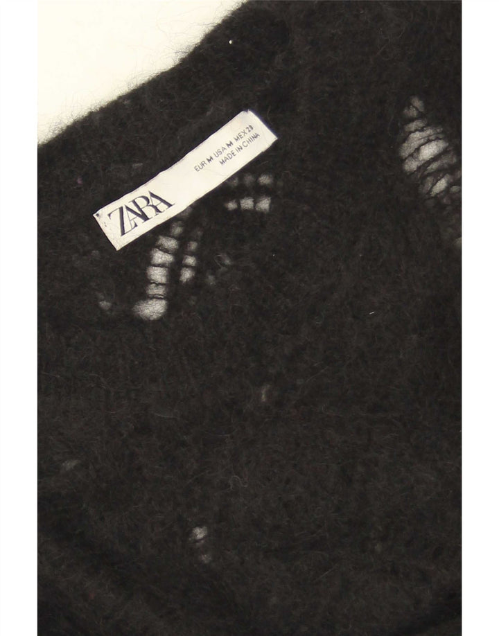 Pulover pentru damă Zara, cu gât turnut, UK 14 Medium Negru