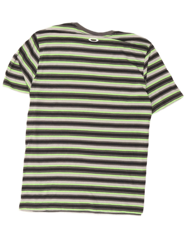 Tricou Oakley pentru bărbați, cu formă regulată, XL, bumbac cu dungi verzi