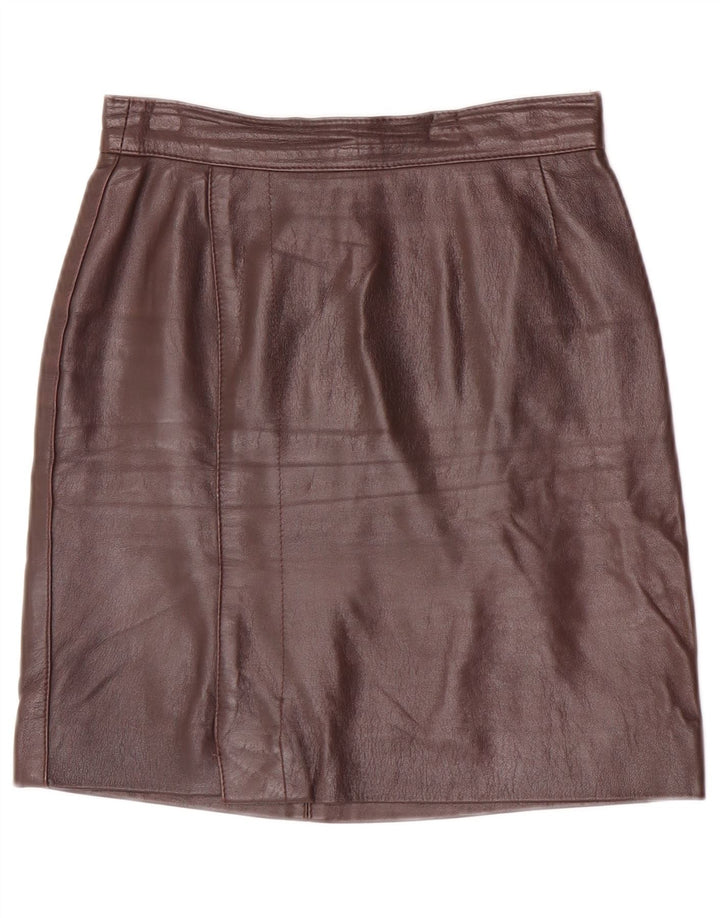 Fusta din piele vintage pentru femei W25 XS maro