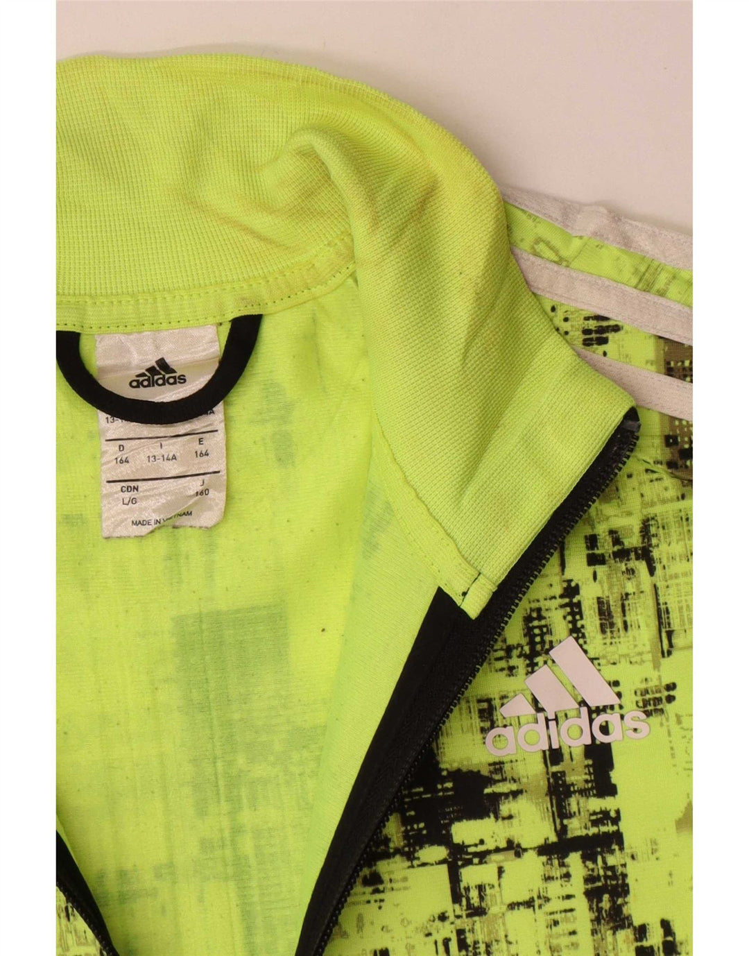 Jachetă de trening pentru băieți Adidas 13-14 ani Poliester color bloc verde