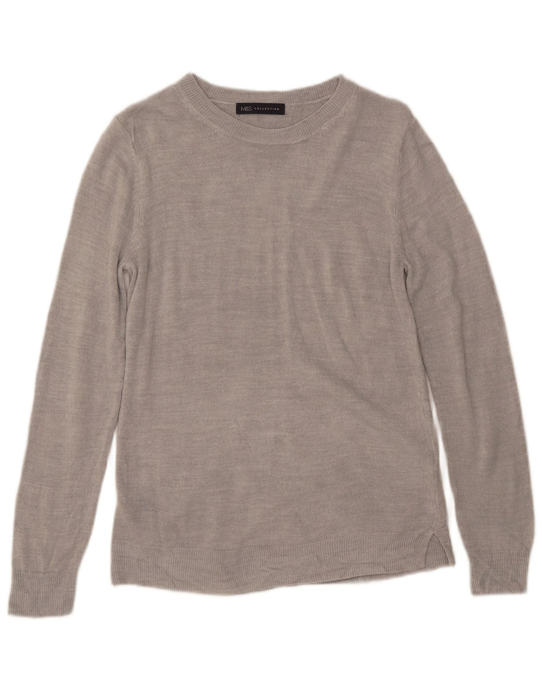 Pulover pentru femei Marks & Spencer cu gât de barcă UK 12 Medium Gri Acrilic