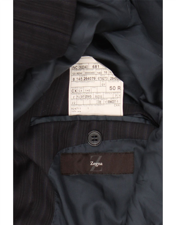 Jachetă Zegna pentru bărbați cu 3 nasturi IT 50 Lână mare, albastru, cu dungi