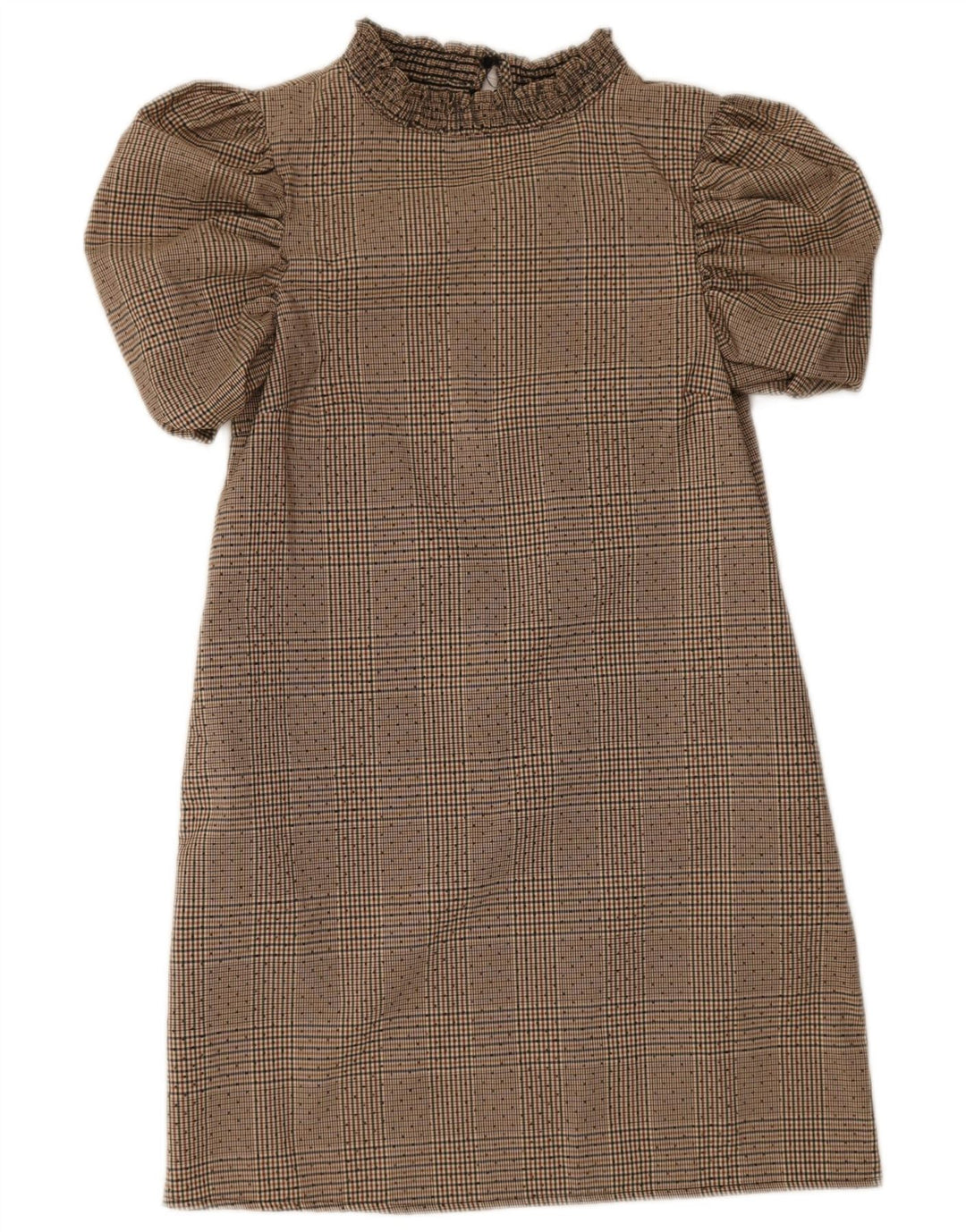 Rochie de bază Zara pentru femei UK 6 XS Bej Houndstooth